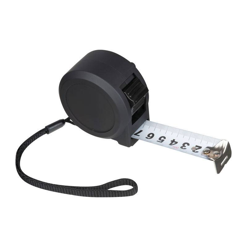 Ocelový svinovací metr s plastovým pouzdrem, 5 m, černá Ocelový svinovací metr s plastovým pouzdrem, 5 m, černá