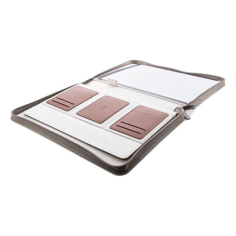 Carbasa Zip sloha na dokumenty z recyklovaného plátna, hnědá natural Carbasa Zip sloha na dokumenty z recyklovaného plátna, hnědá natural