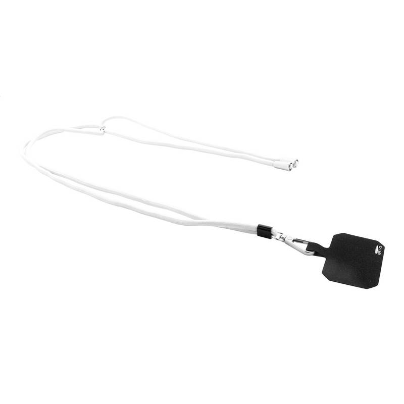 Corphon RPET lanyard na mobil, biela Corphon RPET lanyard na mobil, biela
