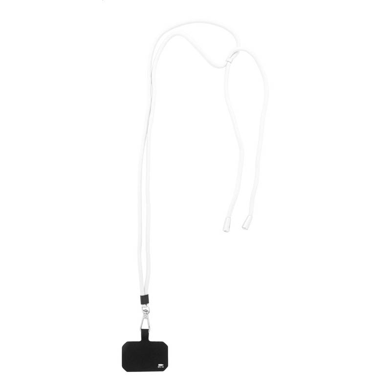 Corphon RPET lanyard na mobil, biela Corphon RPET lanyard na mobil, biela