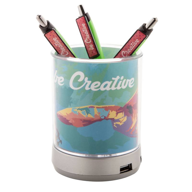 Tobi Držák na pero s USB hubem, transparentní Tobi Držák na pero s USB hubem, transparentní