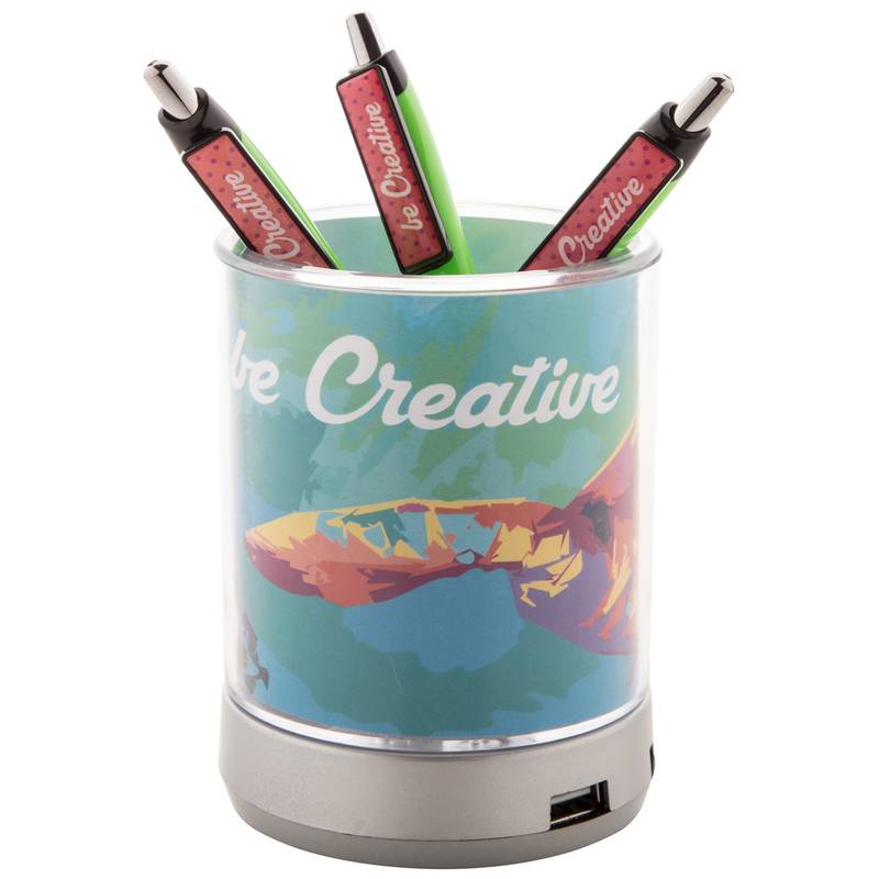 Tobi Držák na pero s USB hubem, transparentní Tobi Držák na pero s USB hubem, transparentní