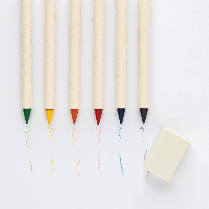 Sada 6ks farebných nekonečných ceruziek so zápisníkom Micki, biela Sada 6ks farebných nekonečných ceruziek so zápisníkom Micki, biela