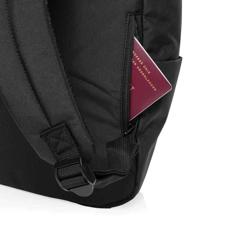 Batoh na 15.6" notebook Swiss Peak Leonard z RPET Aware™, čierna Batoh na 15.6" notebook Swiss Peak Leonard z RPET Aware™, čierna