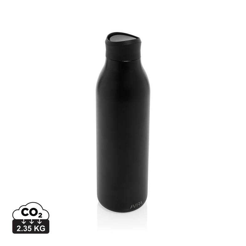 Fľaša na vodu 600ml Avira Alok z RCS recykl. nerezovej ocele, čierna Fľaša na vodu 600ml Avira Alok z RCS recykl. nerezovej ocele, čierna