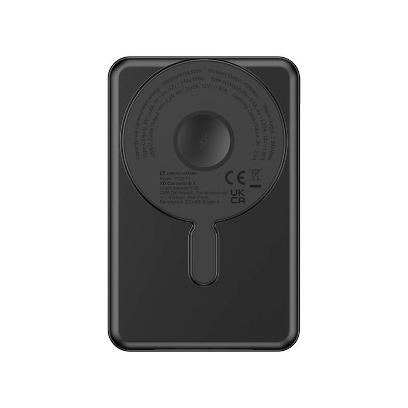 Magnetická powerbanka Urban Vitamín Delano 5v1 10000mAh 20W, čierna Magnetická powerbanka Urban Vitamín Delano 5v1 10000mAh 20W, čierna