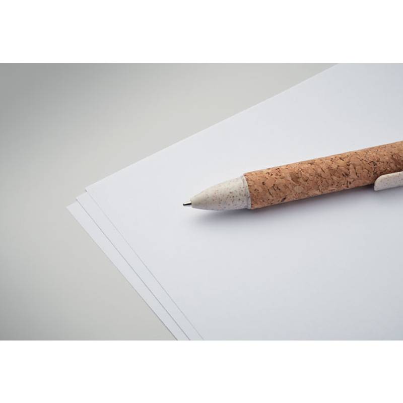 Korkové kuličkové pero se 4 barvam, hnědá béžová Korkové kuličkové pero se 4 barvam, hnědá béžová