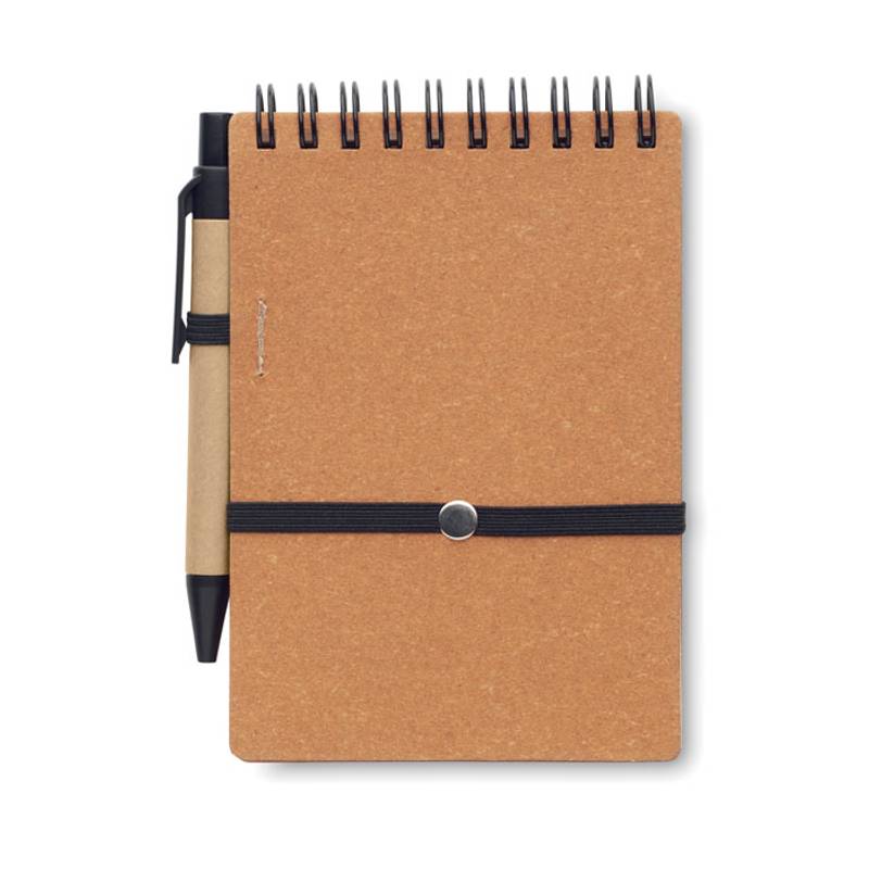 Recyklovaný zápisník s perom, hnedá Recyklovaný zápisník s perom, hnedá