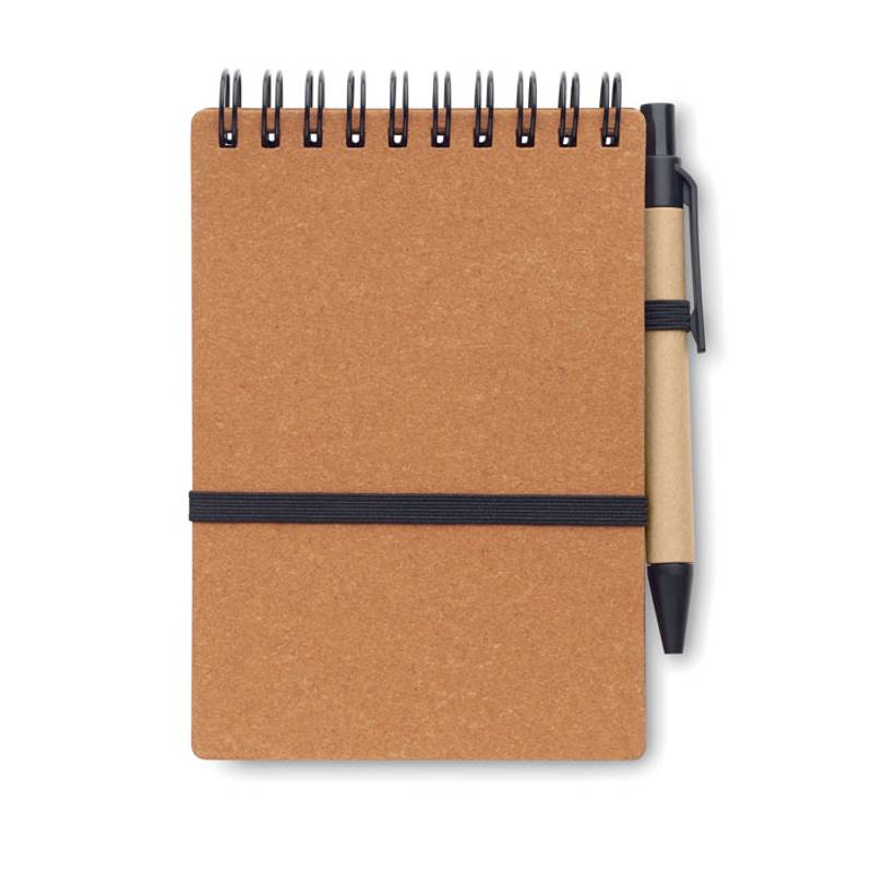 Recyklovaný zápisník s perom, hnedá Recyklovaný zápisník s perom, hnedá