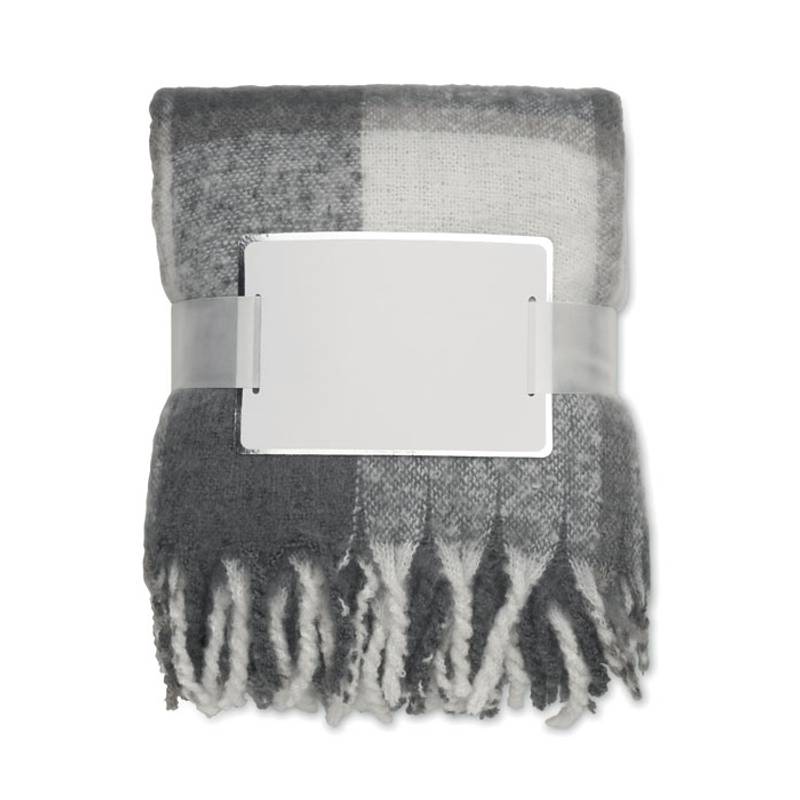 Kostkovaná mohérová deka, šedá Kostkovaná mohérová deka, šedá