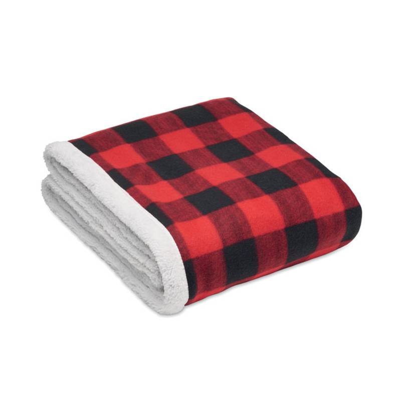 RPET fleecová deka, červená RPET fleecová deka, červená