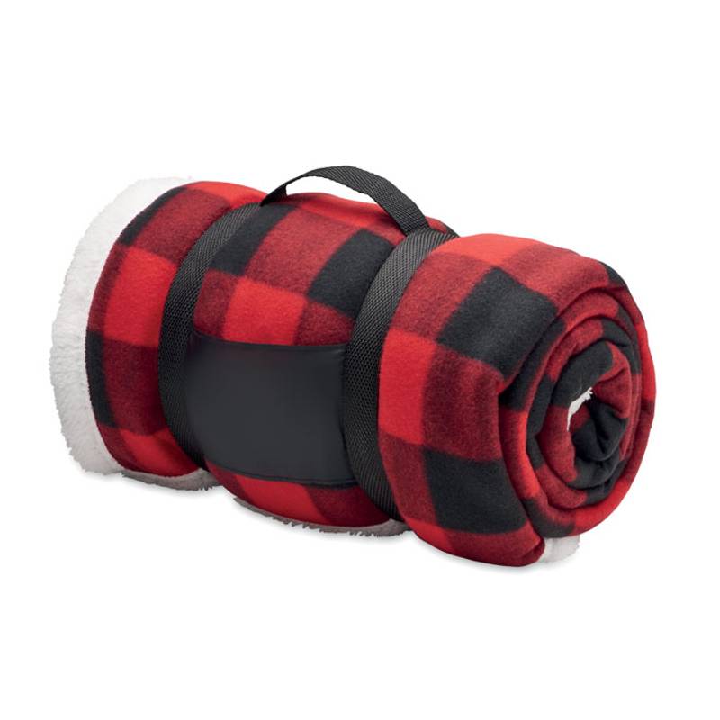RPET fleecová deka, červená RPET fleecová deka, červená