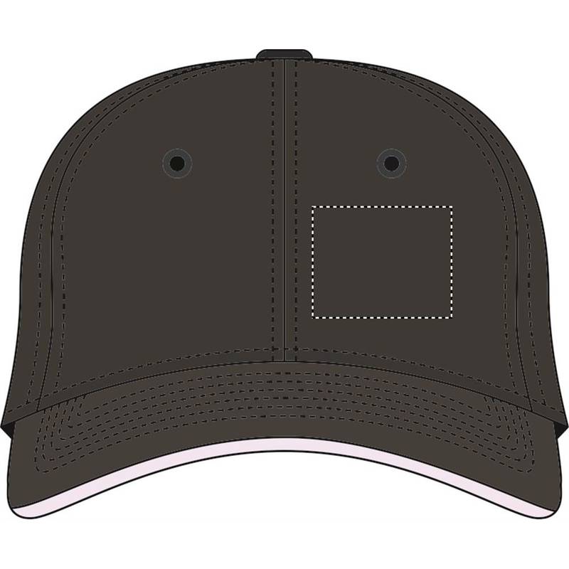 Šesťpanelová šiltovka, biela - čierna Šesťpanelová šiltovka, biela - čierna