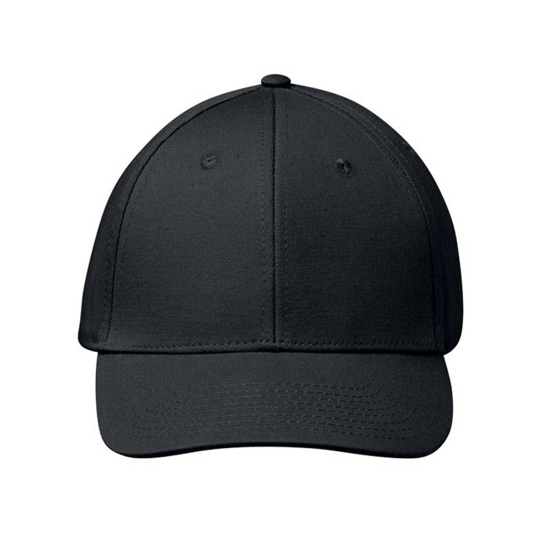 6 panelová bavlněná kšiltovka, černá 6 panelová bavlněná kšiltovka, černá