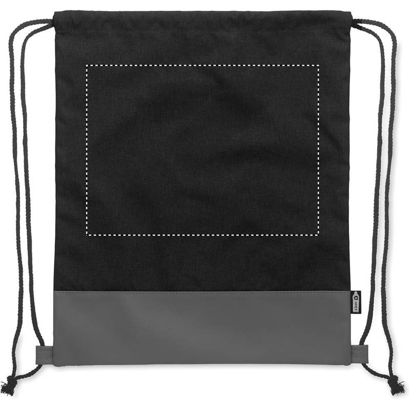 Stahovací RPET PU batoh, černá Stahovací RPET PU batoh, černá