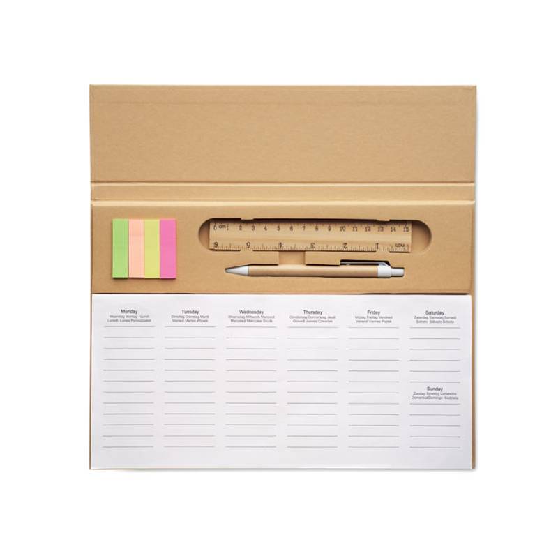 Týdenní stolní plánovač, hnědá béžová Týdenní stolní plánovač, hnědá béžová