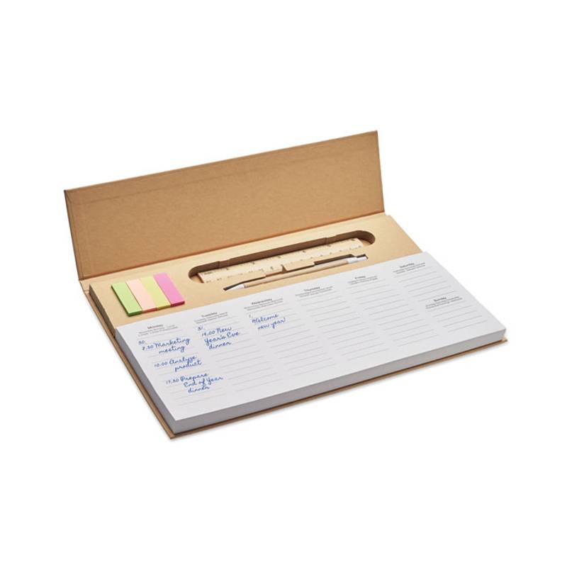 Týdenní stolní plánovač, hnědá béžová Týdenní stolní plánovač, hnědá béžová