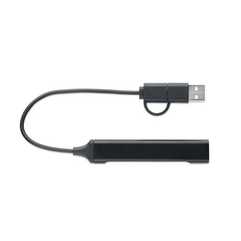 USB rozbočovač se 4 porty, černá USB rozbočovač se 4 porty, černá