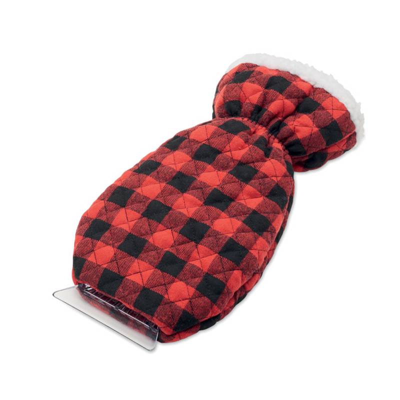 Škrabka na led s rukavicí, červená Škrabka na led s rukavicí, červená