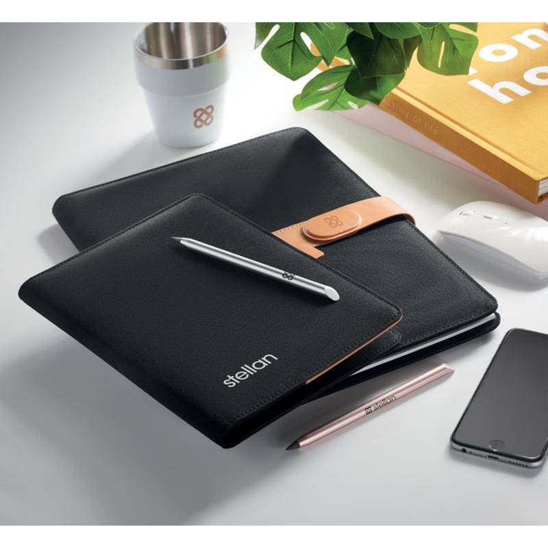 Konferenčná zložka A4 RPET, čierna Konferenčná zložka A4 RPET, čierna