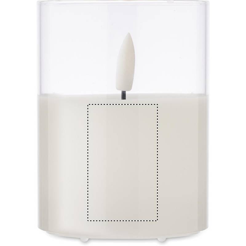 LED svíčka ve skle, bílá LED svíčka ve skle, bílá