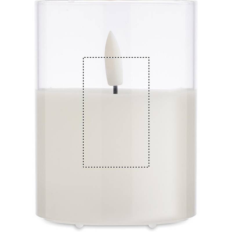 LED svíčka ve skle, bílá LED svíčka ve skle, bílá