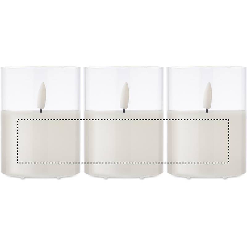 LED svíčka ve skle, bílá LED svíčka ve skle, bílá