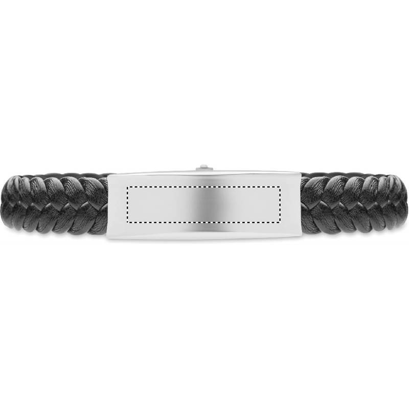 Pletený náramek z umělé kůže, černá Pletený náramek z umělé kůže, černá
