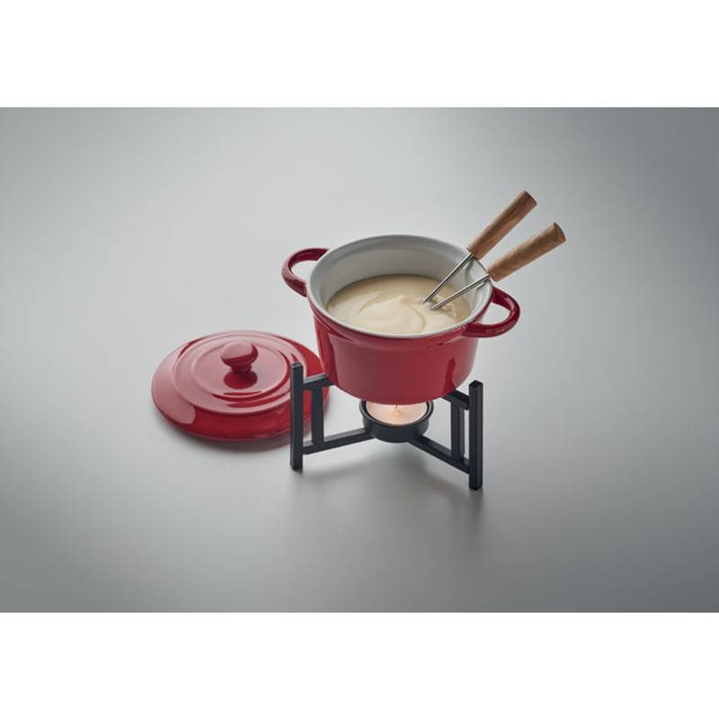 Keramická sada na fondue, červená Keramická sada na fondue, červená