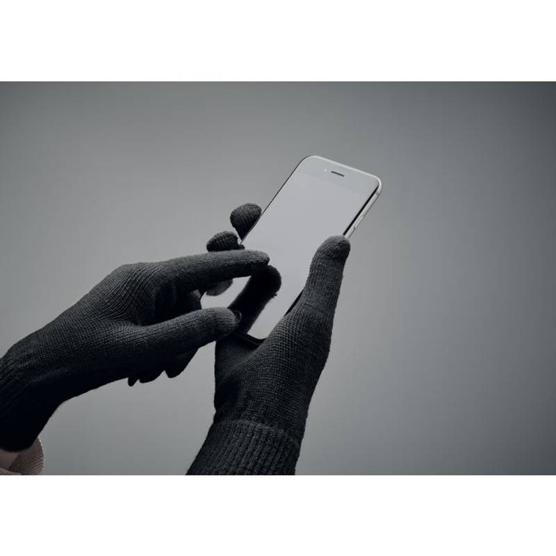 Pletené rukavice z RPET, černá Pletené rukavice z RPET, černá