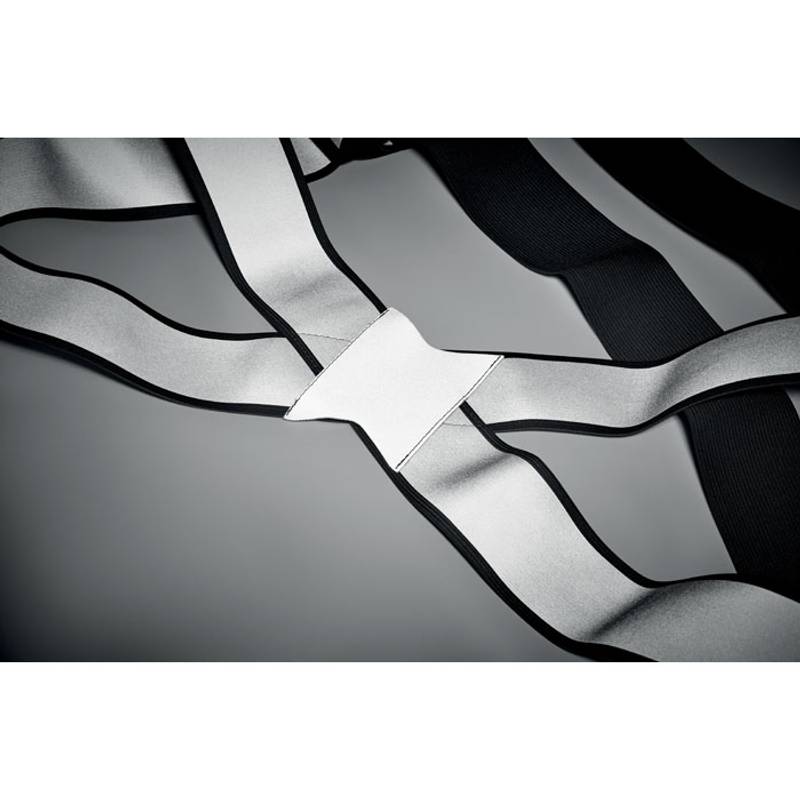 Nastavitelný 360° reflexní pás, černá - šedá Nastavitelný 360° reflexní pás, černá - šedá