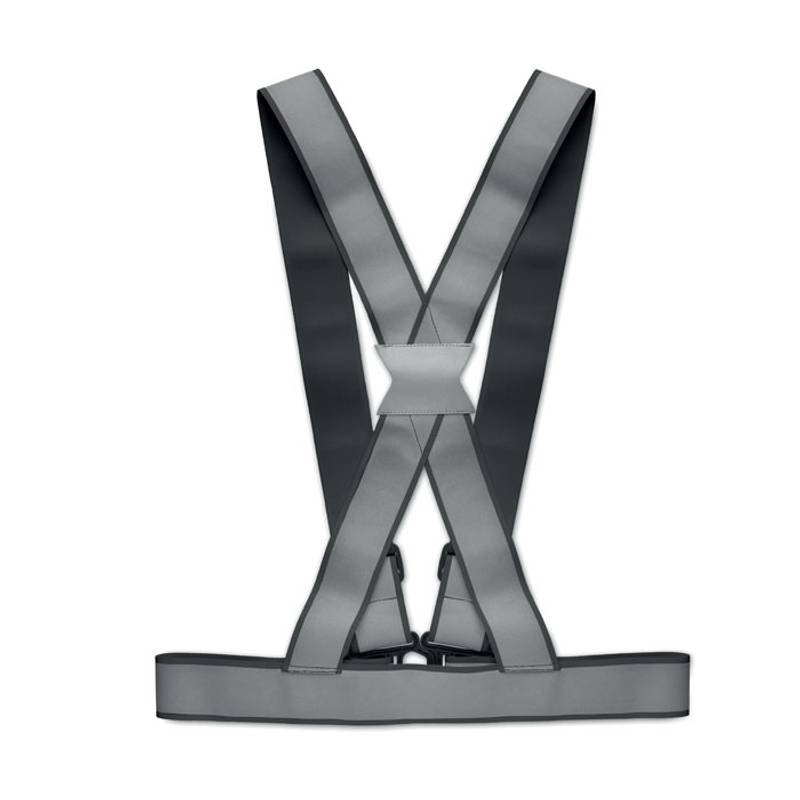 Nastavitelný 360° reflexní pás, černá - šedá Nastavitelný 360° reflexní pás, černá - šedá