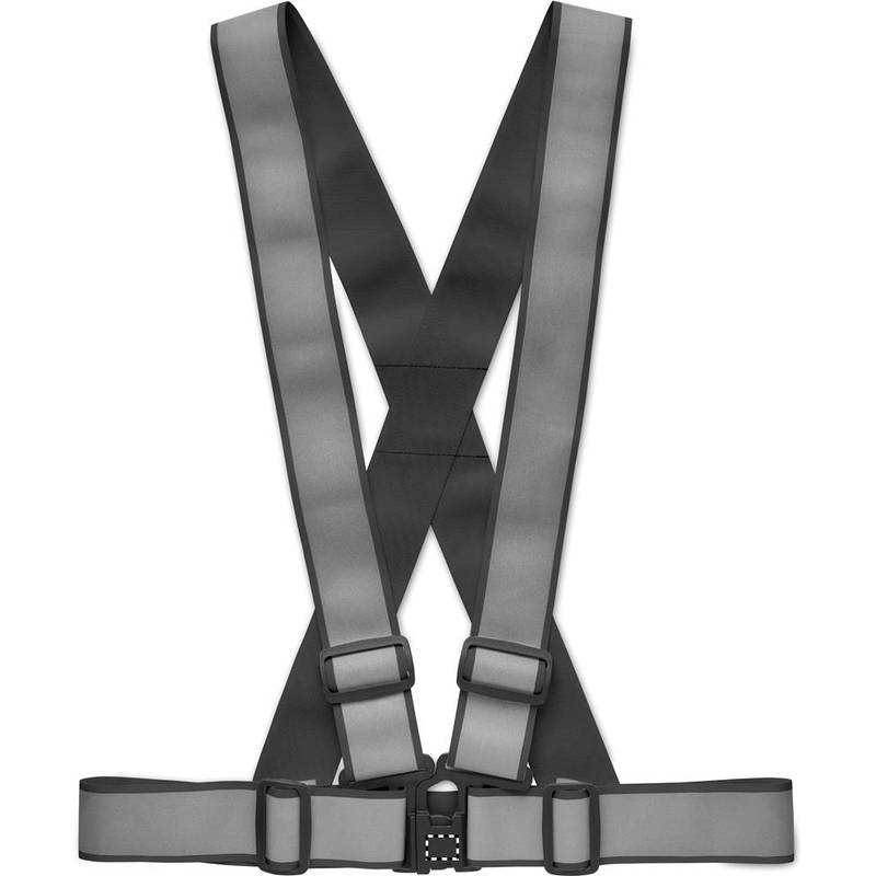 Nastavitelný 360° reflexní pás, černá - šedá Nastavitelný 360° reflexní pás, černá - šedá