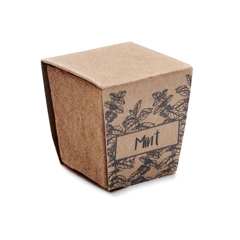 Sada na pěstování máty, hnědá béžová Sada na pěstování máty, hnědá béžová