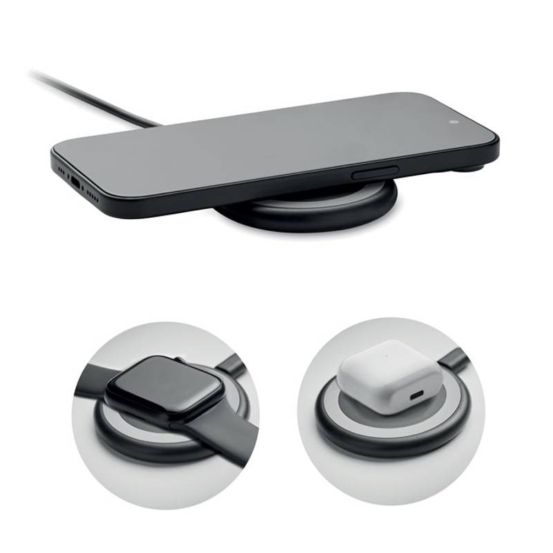 Bezdrátová nabíječka 3v1 15W, černá Bezdrátová nabíječka 3v1 15W, černá