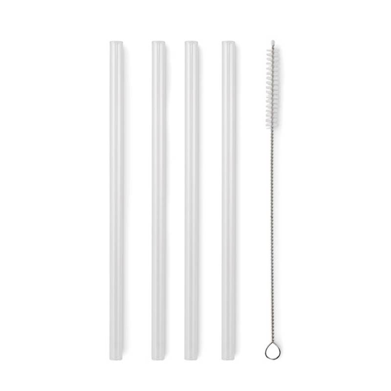 4 opakovatelně použitelné skleněné brčka, transparentní 4 opakovatelně použitelné skleněné brčka, transparentní