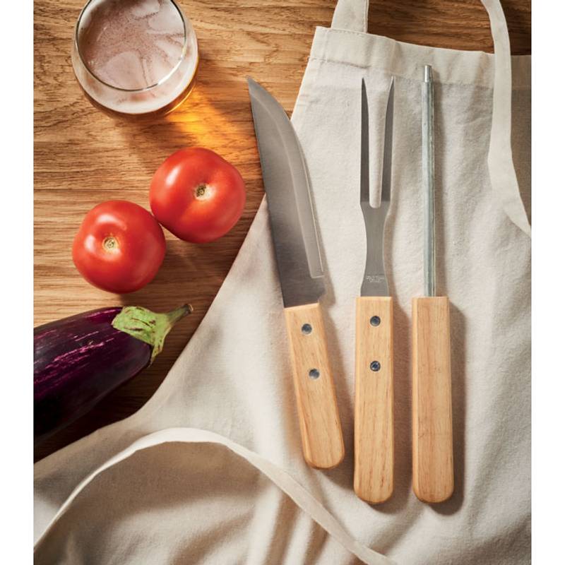 Grilovací náčiní z nerezové oceli, hnědá Grilovací náčiní z nerezové oceli, hnědá