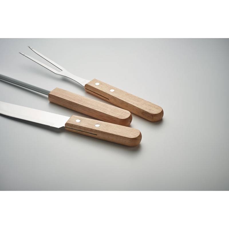 Grilovací náčiní z nerezové oceli, hnědá Grilovací náčiní z nerezové oceli, hnědá