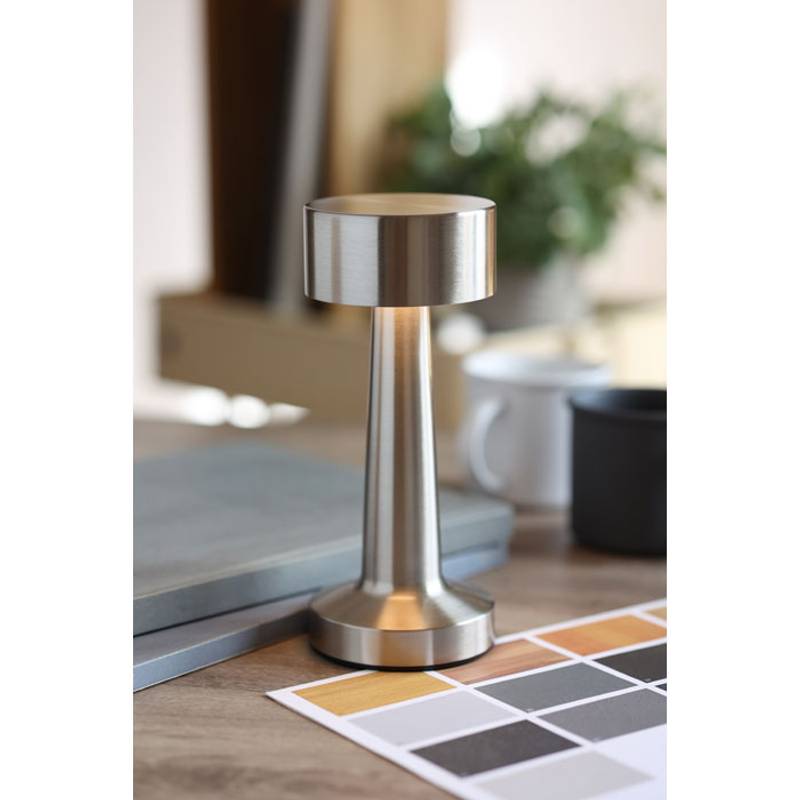 Dobíjacia kovová stolná lampa, sivá Silver Dobíjacia kovová stolná lampa, sivá Silver