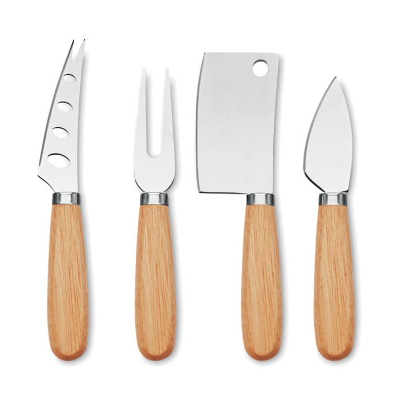 Súprava 4 nožov na syr, hnedá Súprava 4 nožov na syr, hnedá