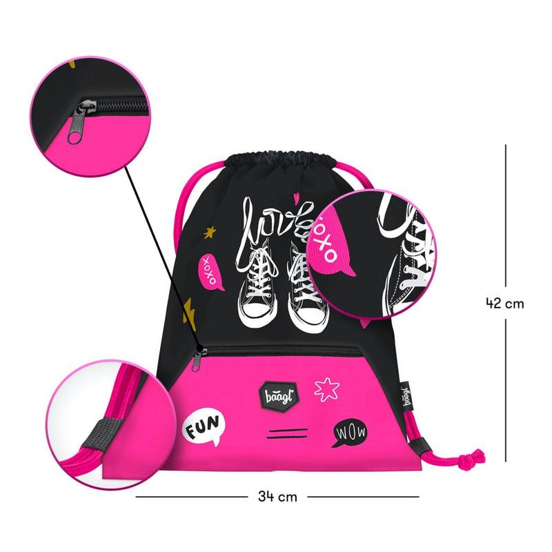 BAAGL SET 3 Tenisky: batoh, penál a sáček BAAGL SET 3 Tenisky: batoh, penál a sáček