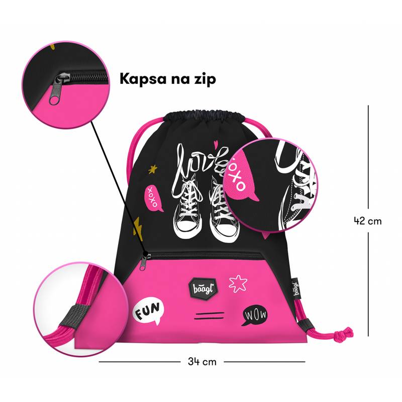 BAAGL SET 3 Tenisky: batoh, penál a sáček BAAGL SET 3 Tenisky: batoh, penál a sáček