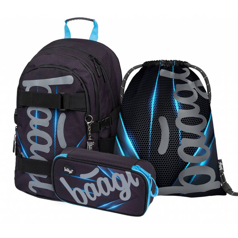 BAAGL SET 3 Skate Bluelight: batoh, penál, sáček BAAGL SET 3 Skate Bluelight: batoh, penál, sáček