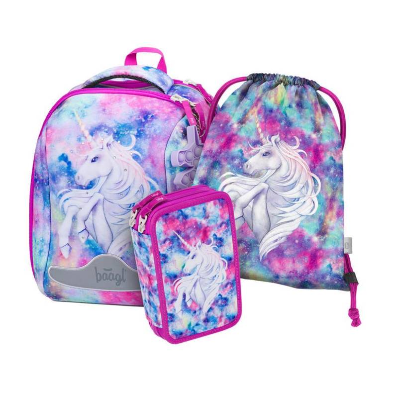 BAAGL SET 3 Shelly Jednorožec: aktovka, penál a sáček BAAGL SET 3 Shelly Jednorožec: aktovka, penál a sáček