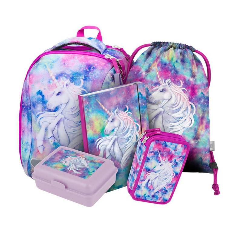 BAAGL SET 5 Shelly Jednorožec: aktovka, penál, sáček, desky, box BAAGL SET 5 Shelly Jednorožec: aktovka, penál, sáček, desky, box