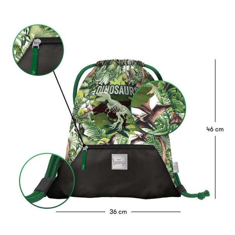 BAAGL SET 3 Shelly Dinosaurus: aktovka, penál a sáček BAAGL SET 3 Shelly Dinosaurus: aktovka, penál a sáček