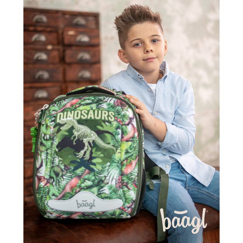 BAAGL SET 3 Shelly Dinosaurus: aktovka, penál a sáček BAAGL SET 3 Shelly Dinosaurus: aktovka, penál a sáček