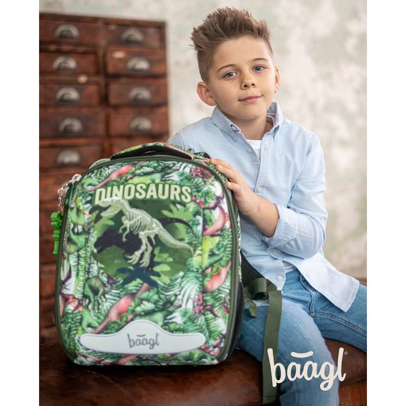 BAAGL SET 5 Shelly Dinosaurus: aktovka, penál, sáček, desky, box BAAGL SET 5 Shelly Dinosaurus: aktovka, penál, sáček, desky, box