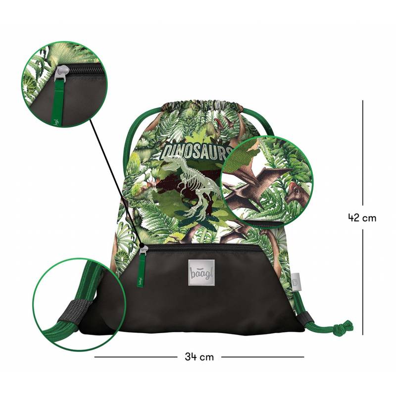 BAAGL SET 5 Shelly Dinosaurus: aktovka, penál, sáček, desky, box BAAGL SET 5 Shelly Dinosaurus: aktovka, penál, sáček, desky, box