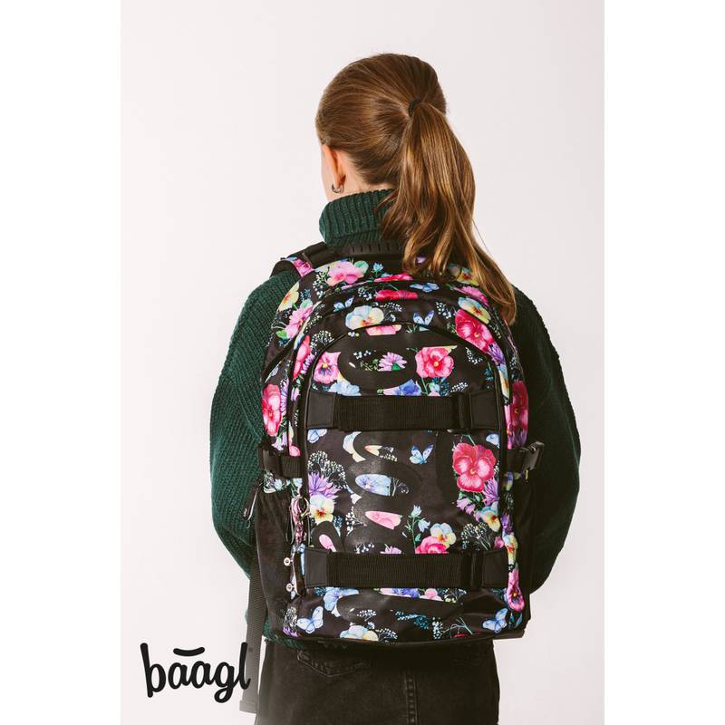 BAAGL SET 3 Skate Flowers: batoh, penál a sáček BAAGL SET 3 Skate Flowers: batoh, penál a sáček